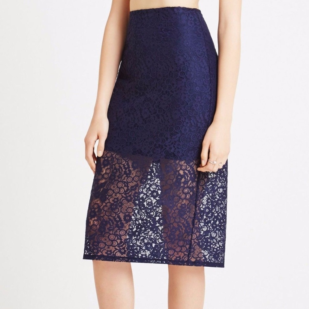 BCBGeneration Floral Lace Pencil Skirt Deep 2